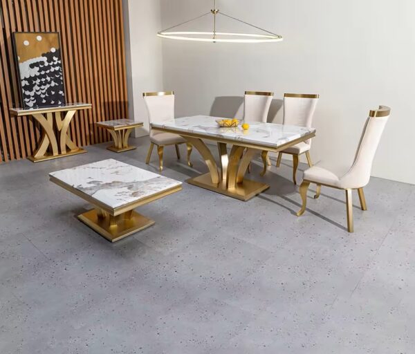 Dining tables kitchen gray marble dining room sets of six chairs - Image 3