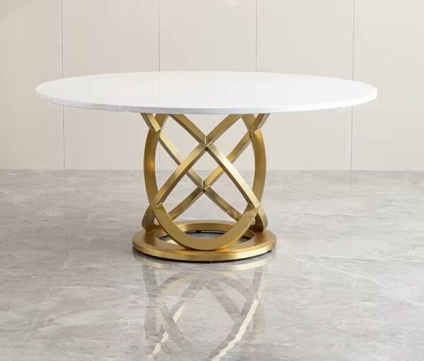 10 seater round metal dining table and chair - Image 4