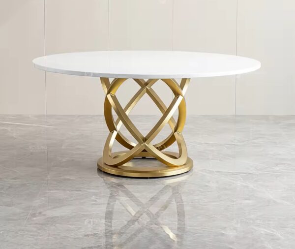 10 seater round metal dining table and chair - Image 6