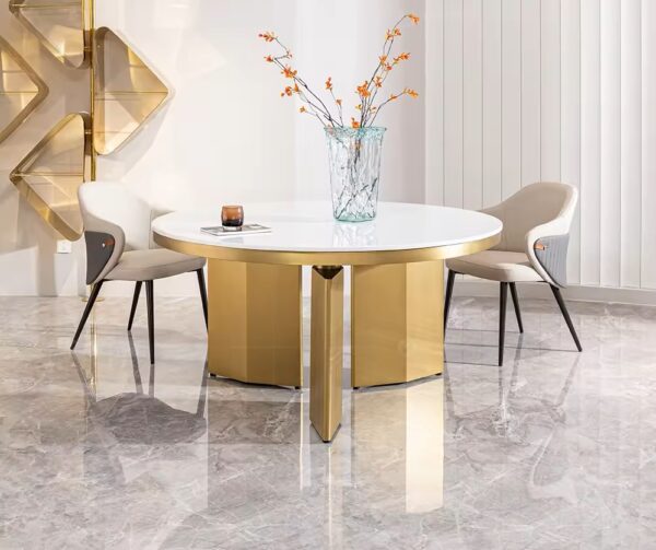 marble stainless steel table dinning room furniture 6 seater dining table set