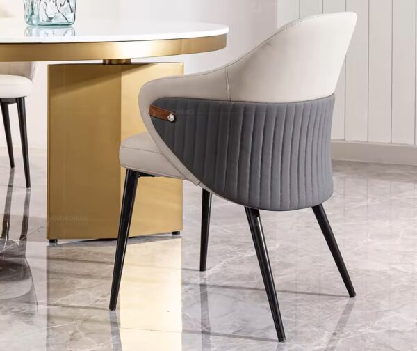 marble stainless steel table dinning room furniture 6 seater dining table set - Image 3
