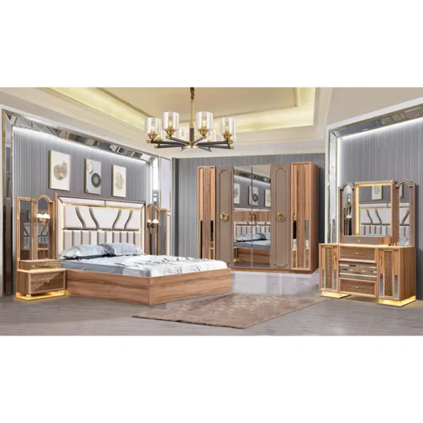 Modern Luxury Bedroom Furniture Bedroom Suit Bed White Leather Bed Home Furniture Bedroom Set Standard Size - Image 5